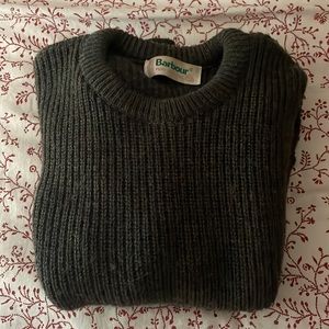 Barbour Wool Sweater 100% wool Dark Green